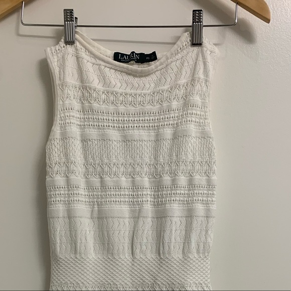SOLD - Ralph Lauren White Knit Dress (petite) - Picture 3 of 3